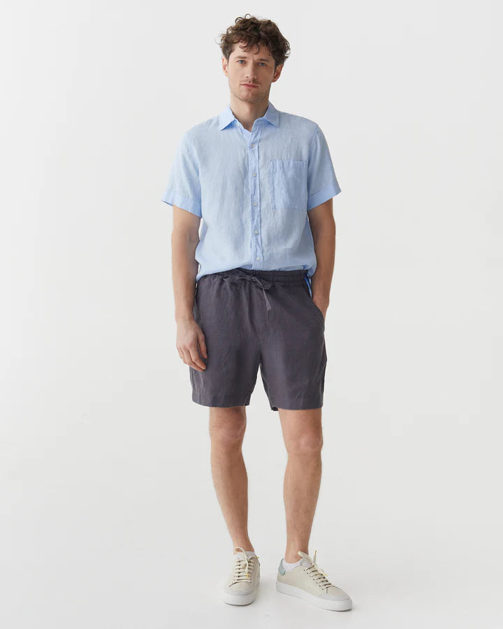 Anthracite Linen Shorts – Relaxed Fit with Drawstring