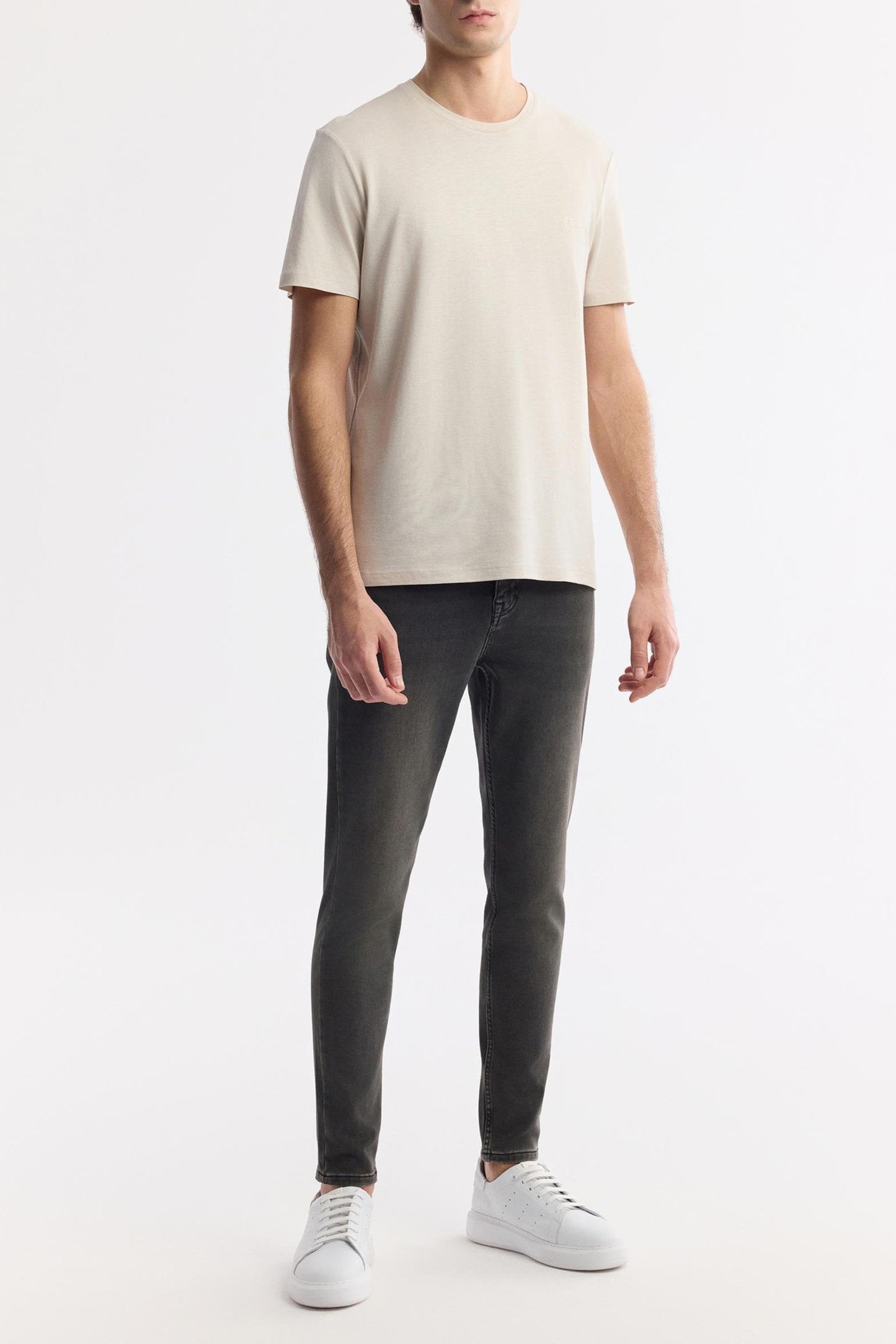 Beige Modal-Cotton Soft Touch T-Shirt