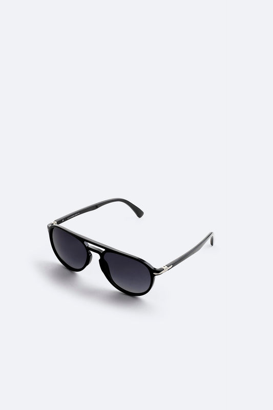 Men’s Black Aviator Sunglasses – Drop Frame Design