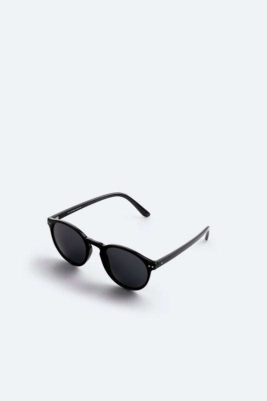 Clear Black Polarized Sunglasses – Round Frame