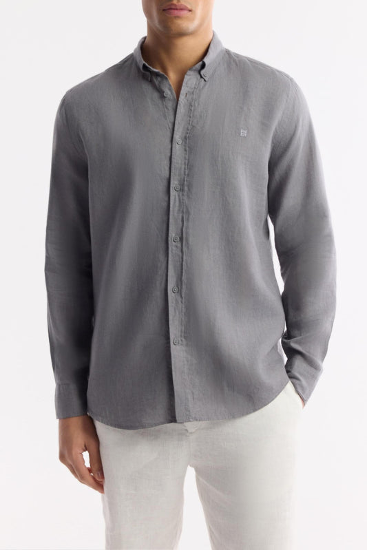 Anthracite Linen Summer Shirt – 100% Egyptian Linen