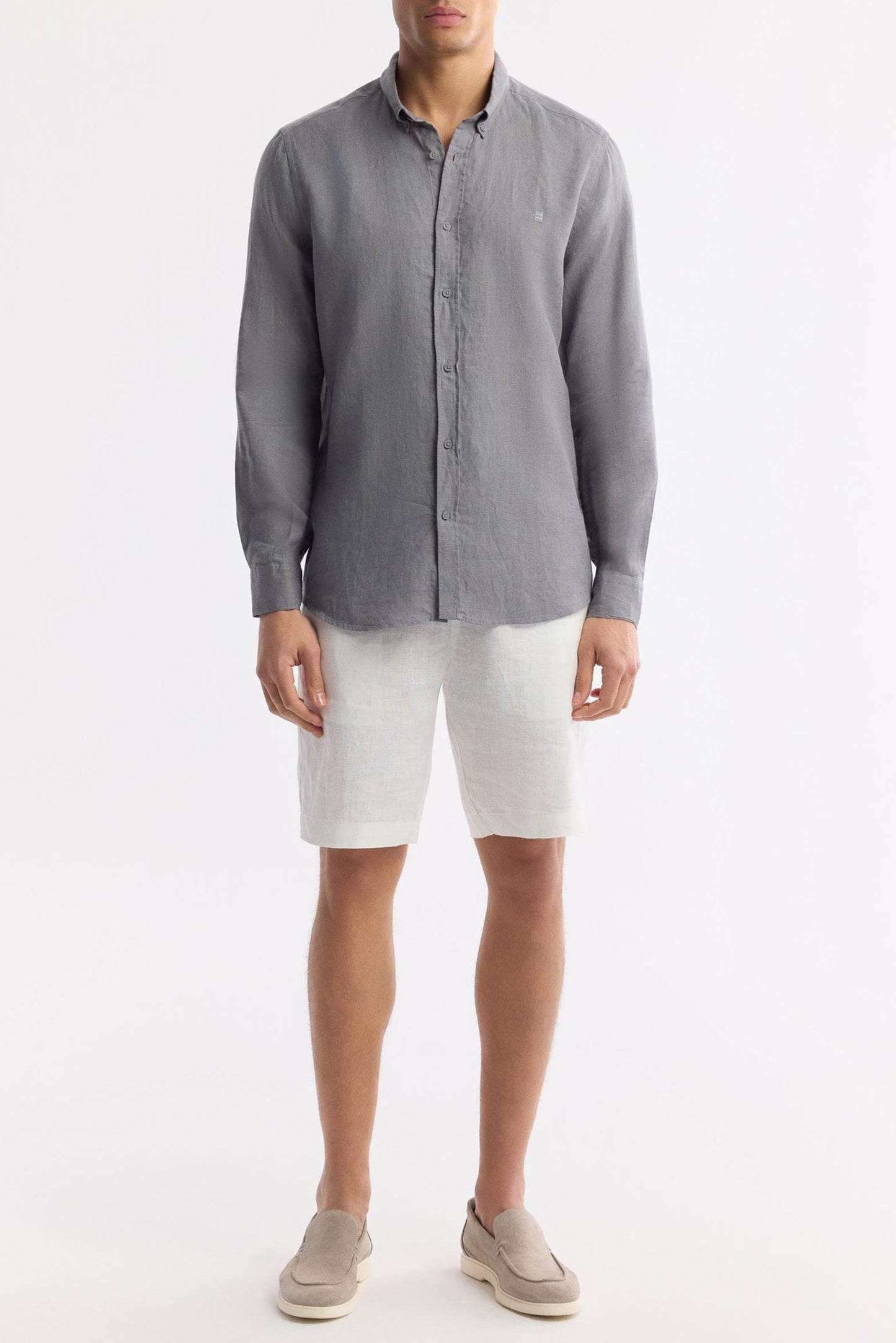 Anthracite Linen Summer Shirt – 100% Egyptian Linen