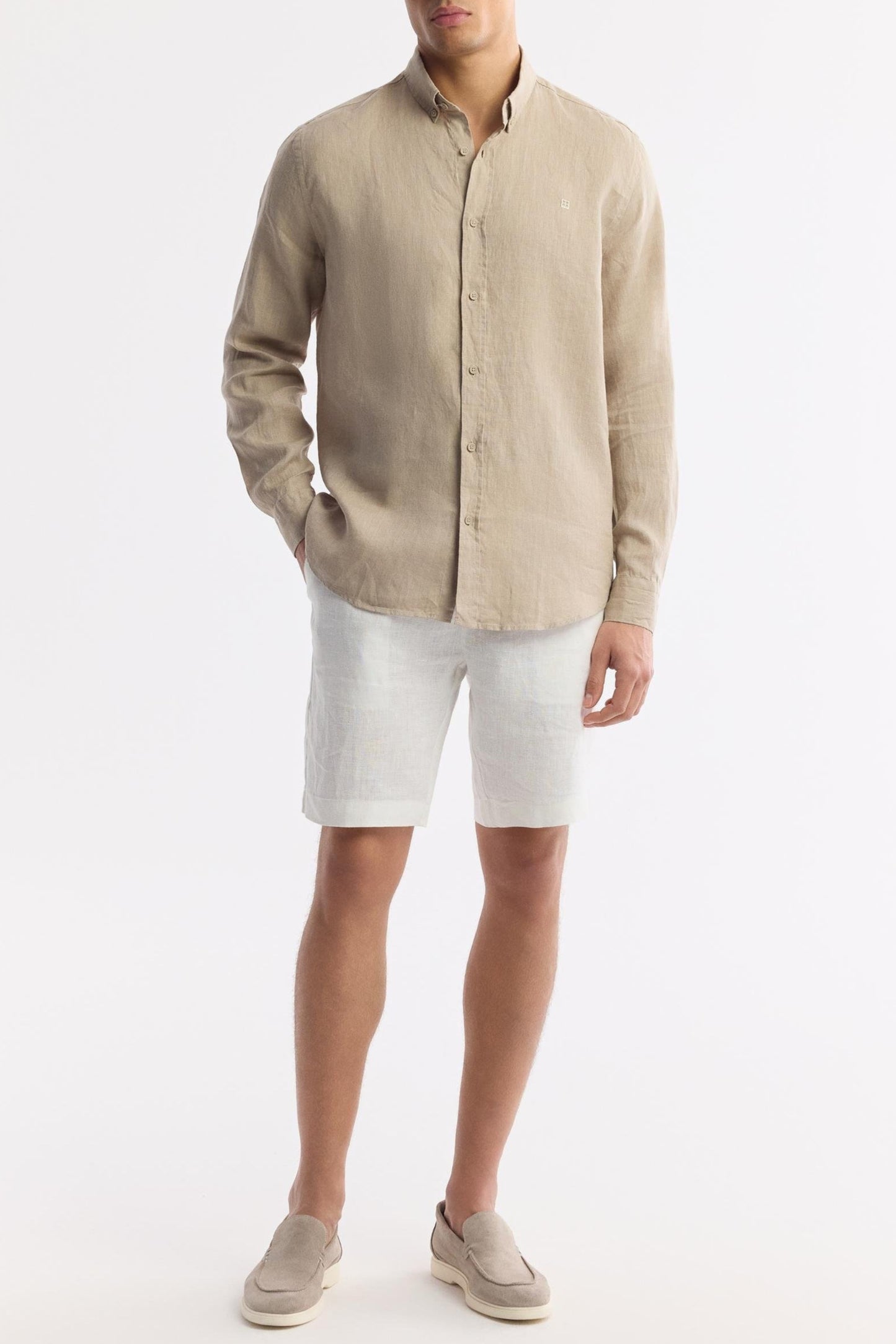 Beige Linen Summer Shirt – 100% Egyptian Linen