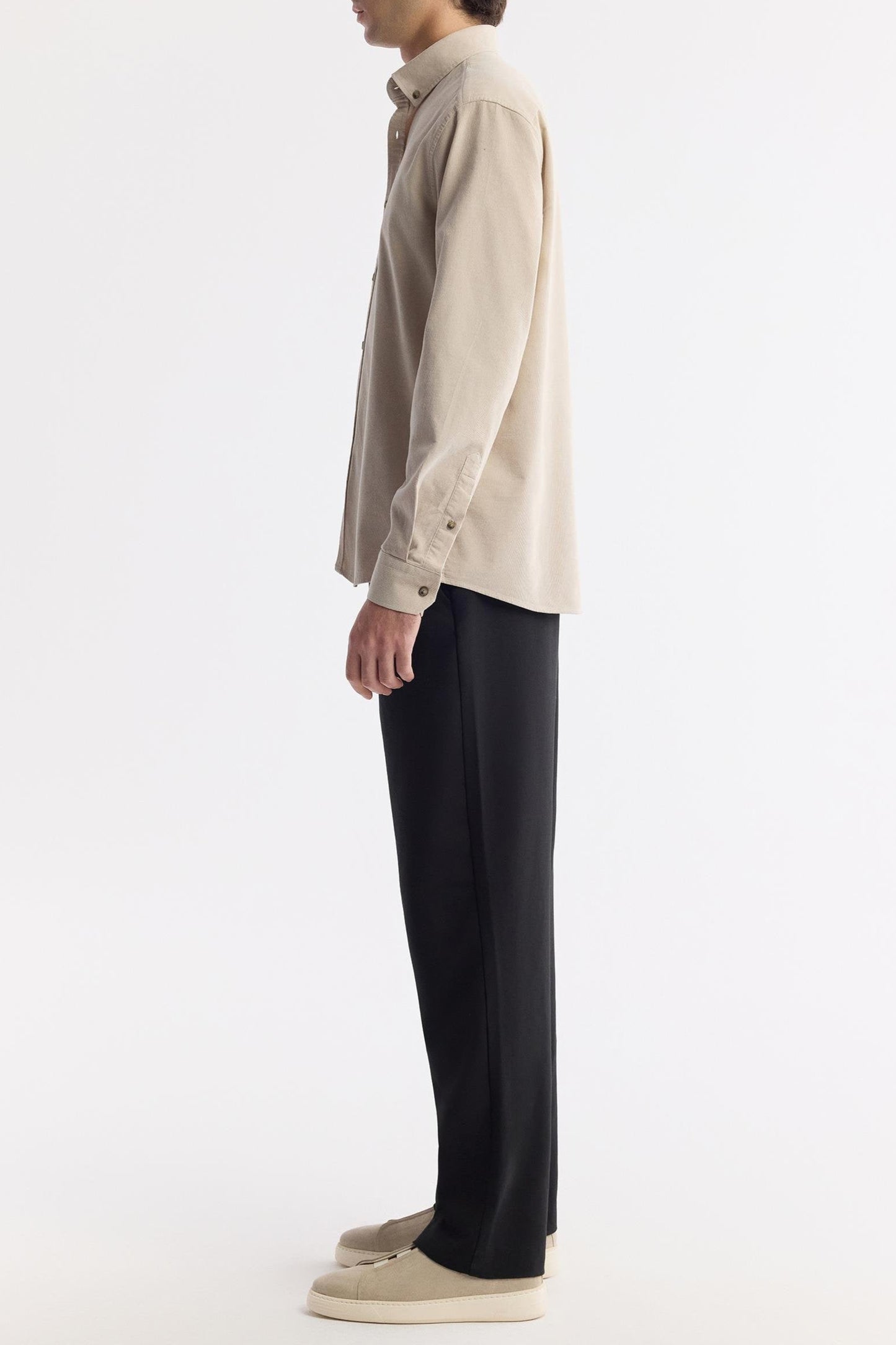 Beige Corduroy Comfort Shirt – 100% Cotton