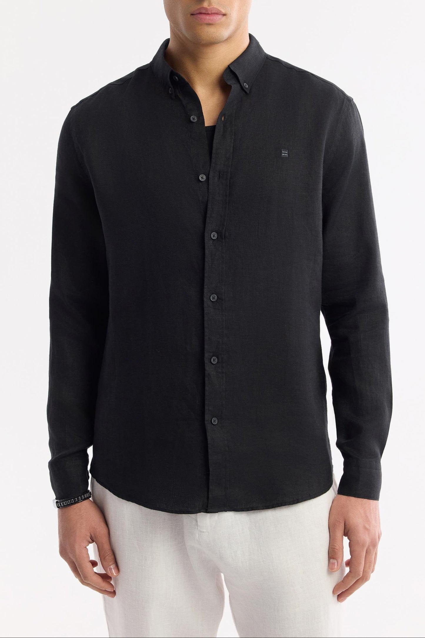 Black Linen Summer Shirt – 100% Egyptian Linen