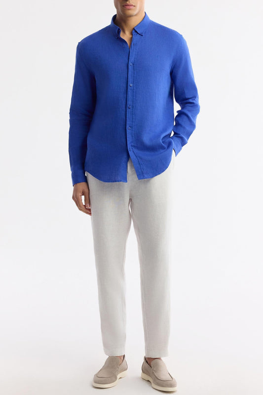 Blue Linen Summer Shirt – 100% Egyptian Linen