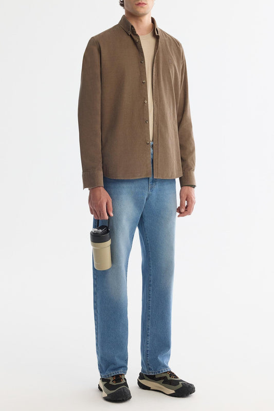 Brown Corduroy Comfort Shirt – 100% Cotton