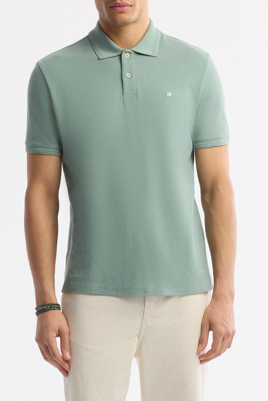 Mint Cotton Polo T-shirt – Anti-Curl Collar