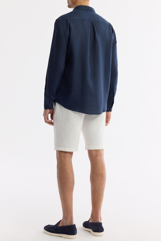 Navy Linen Summer Shirt – 100% Egyptian Linen