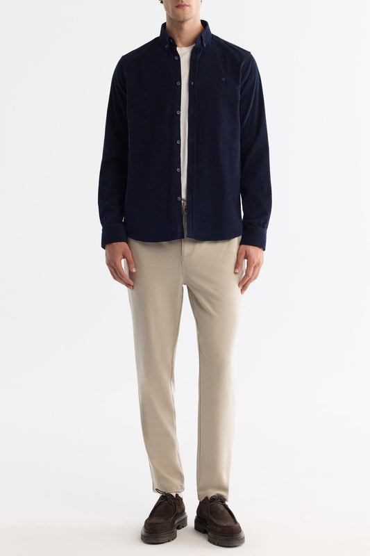 Navy Blue Corduroy Comfort Shirt – 100% Cotton