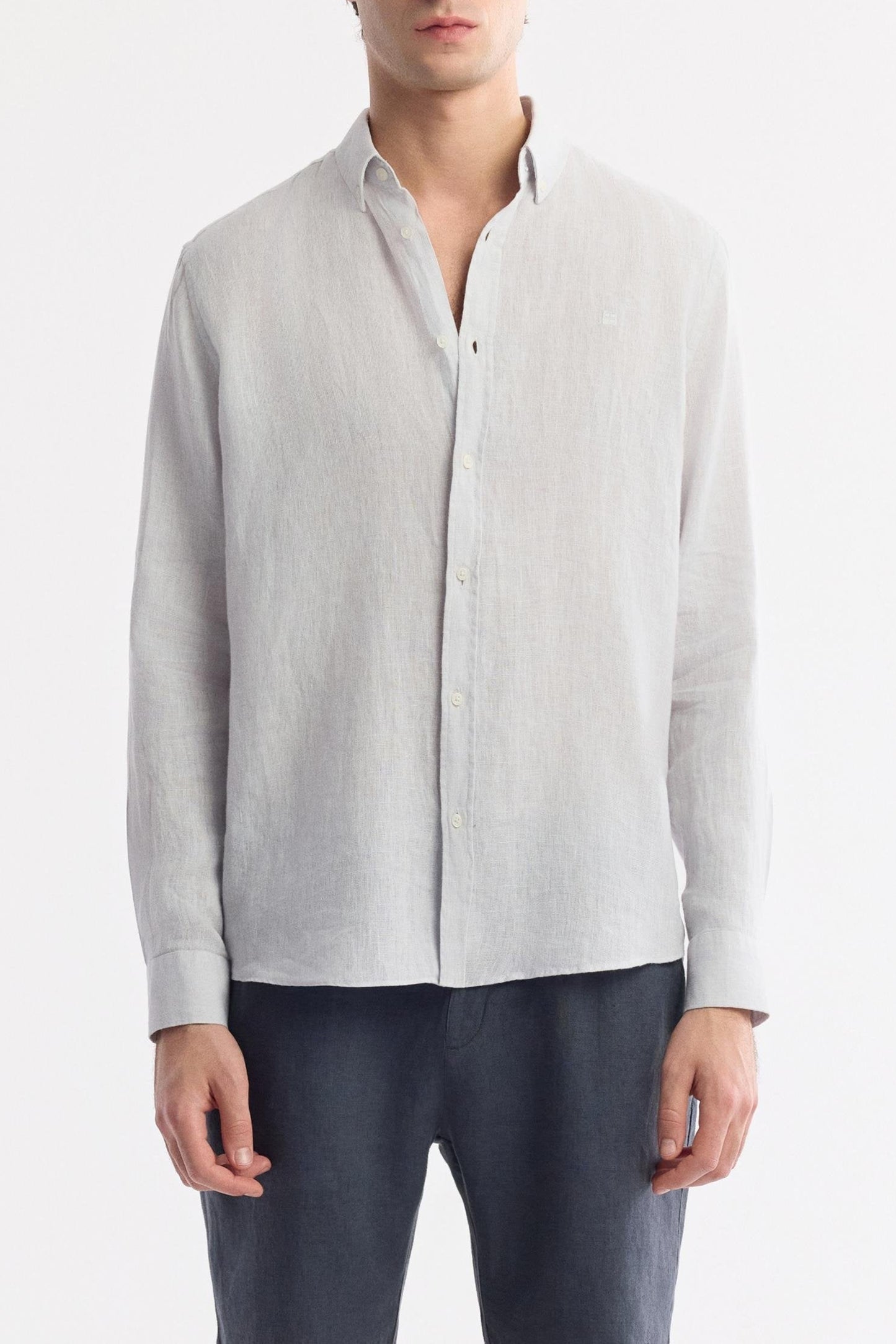 Gray Linen Summer Shirt – 100% Egyptian Linen