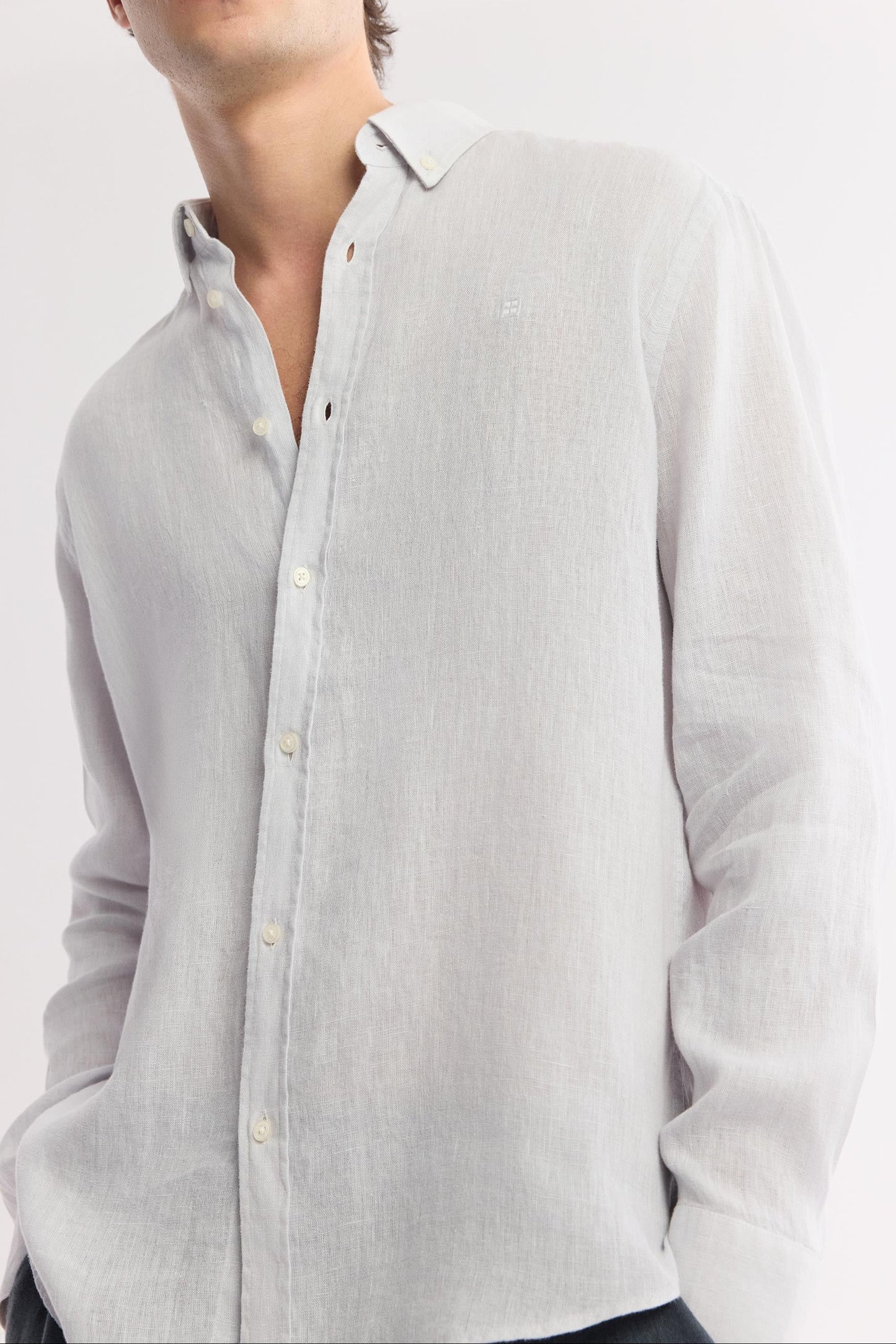 Gray Linen Summer Shirt – 100% Egyptian Linen