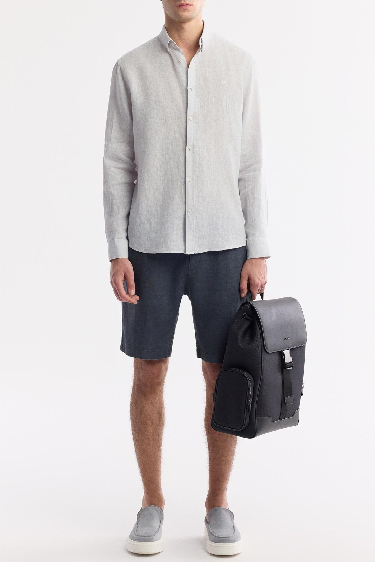 Gray Linen Summer Shirt – 100% Egyptian Linen