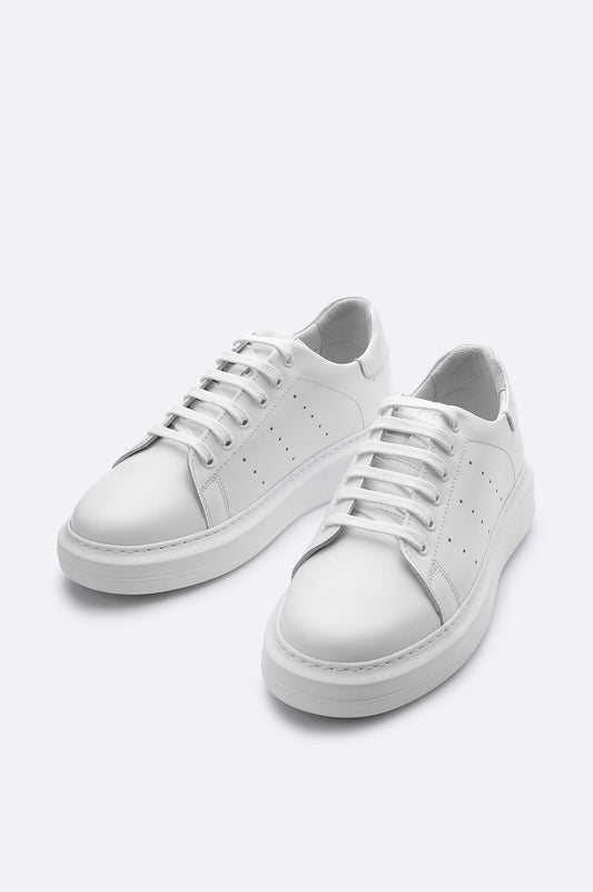 White Leather Casual Sneakers