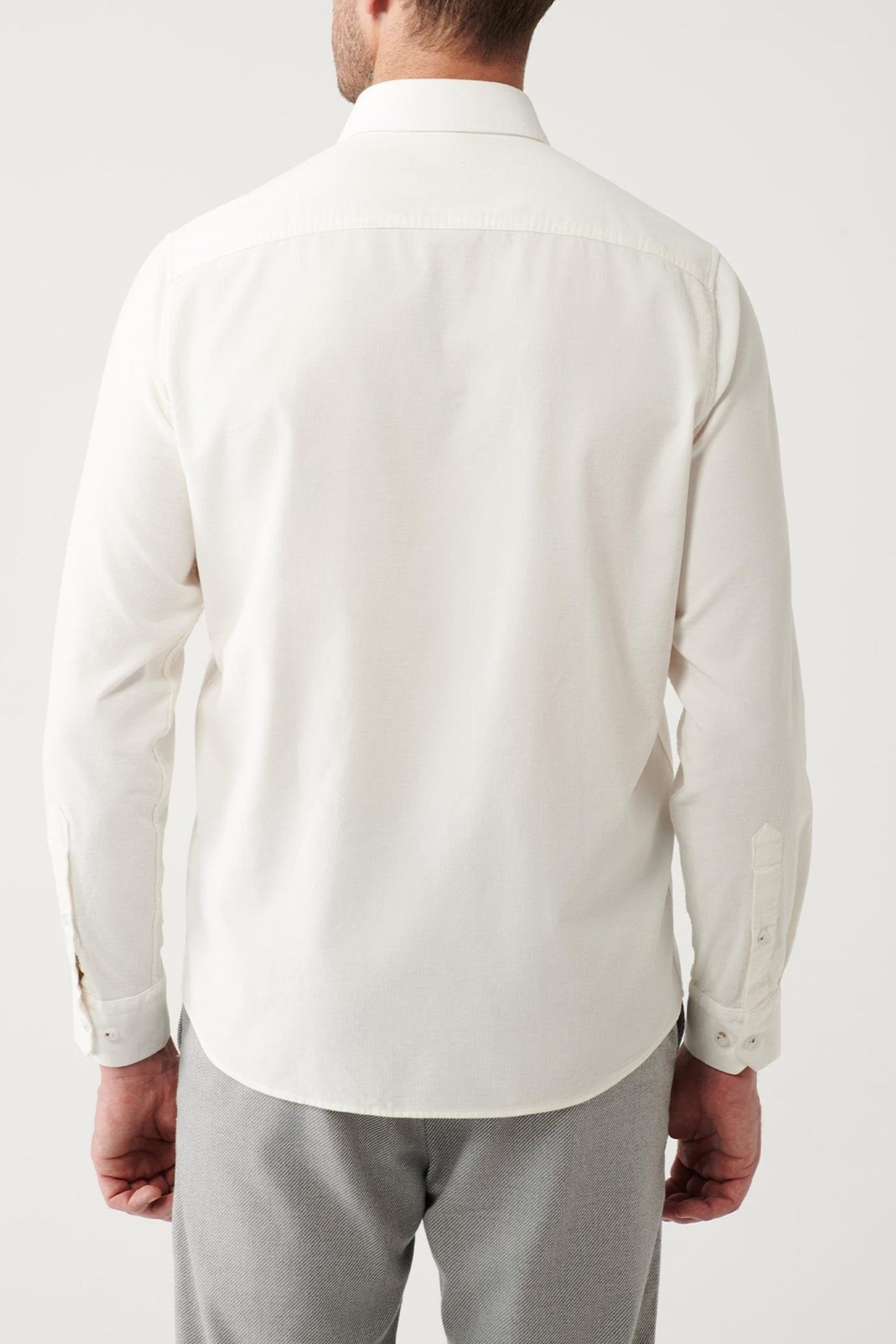White Corduroy Comfort Shirt – 100% Cotton