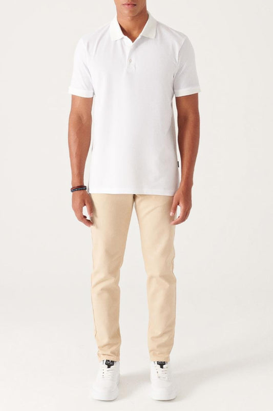 White Piqué Polo T-Shirt