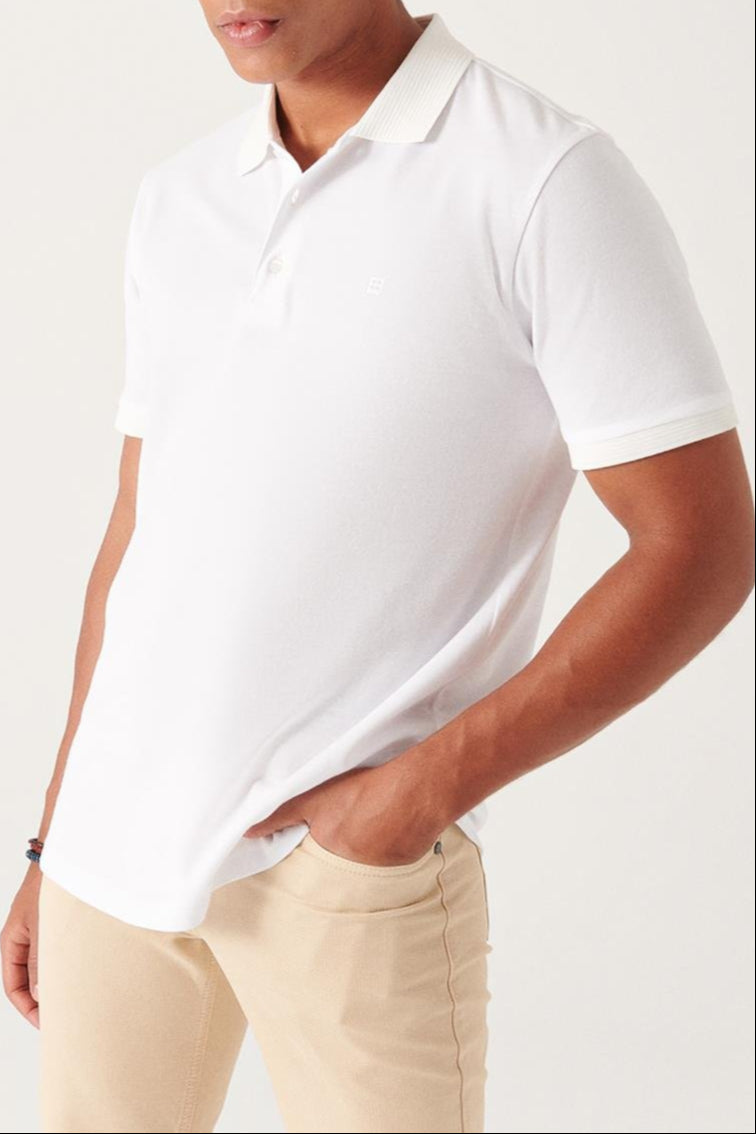 White Piqué Polo T-Shirt