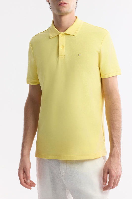 Yellow Cotton Polo T-shirt – Anti-Curl Collar