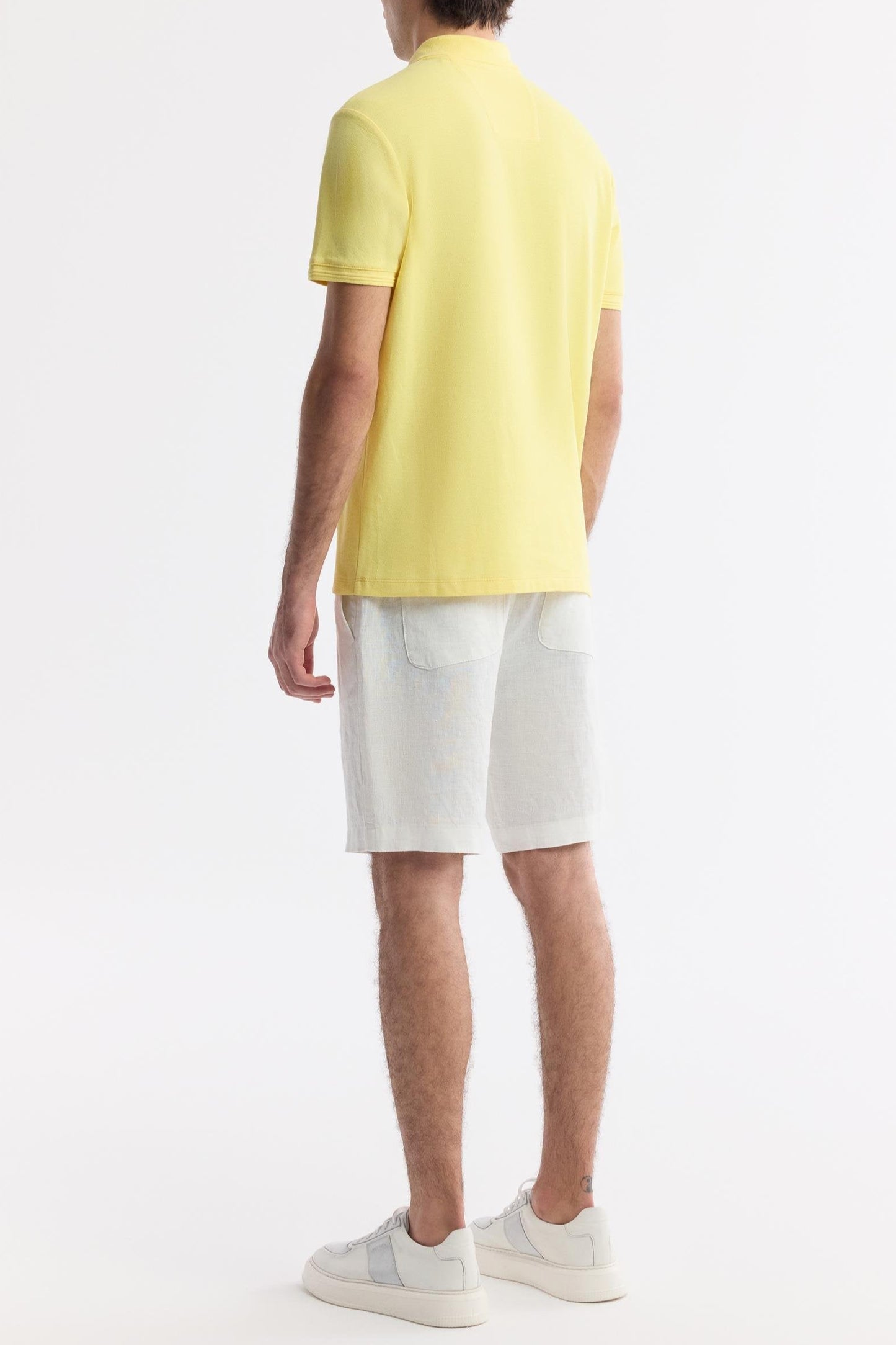 Yellow Cotton Polo T-shirt – Anti-Curl Collar