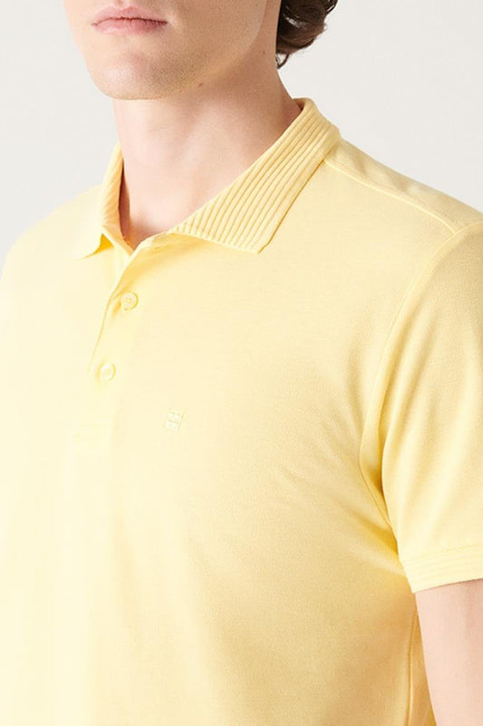 Yellow Piqué Polo T-Shirt