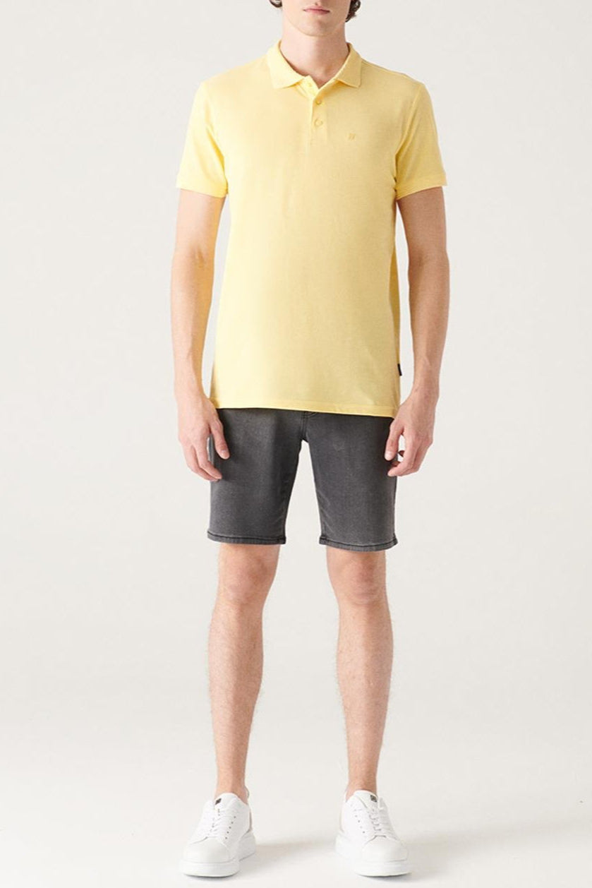Yellow Piqué Polo T-Shirt