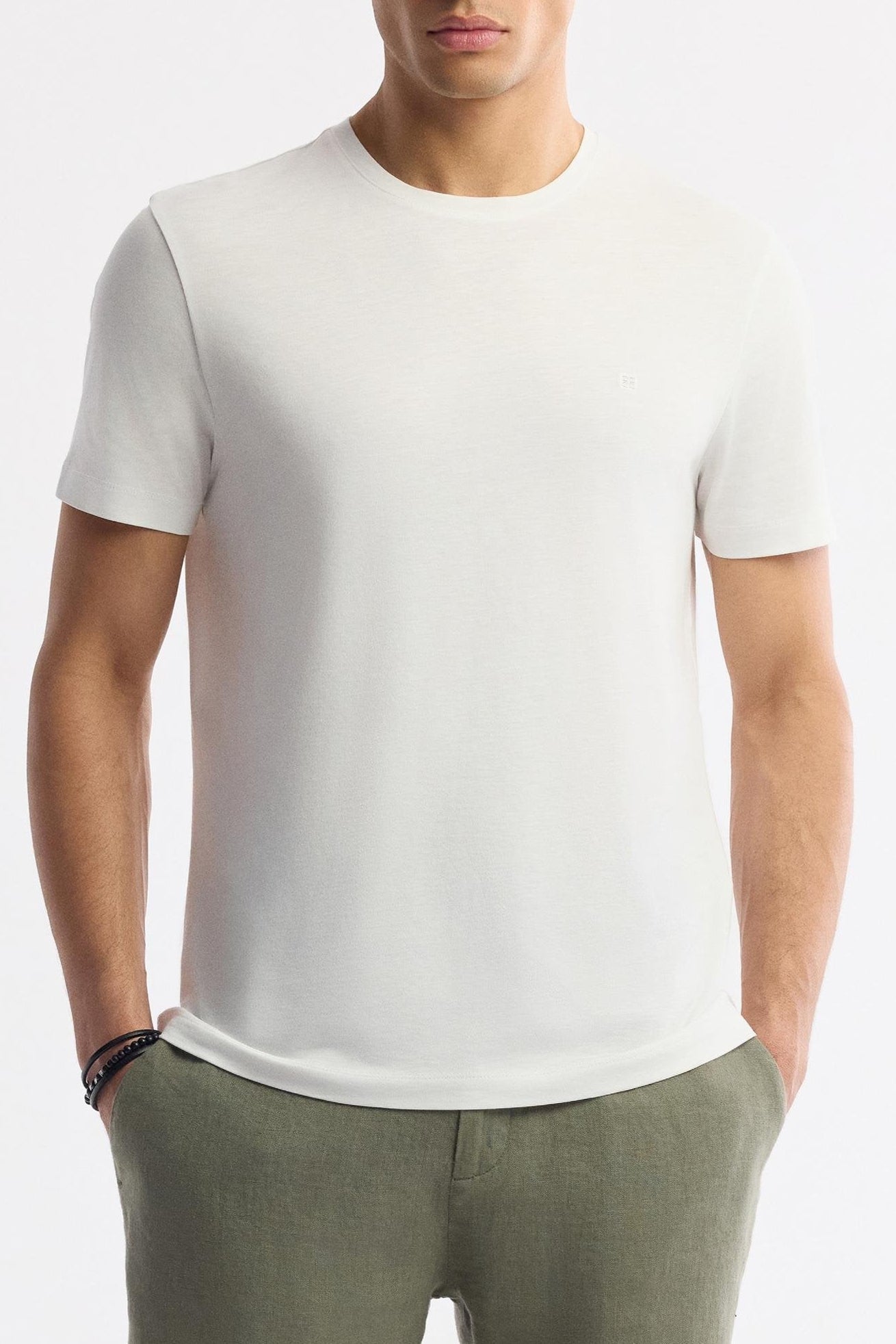 White Modal-Cotton Soft Touch T-Shirt