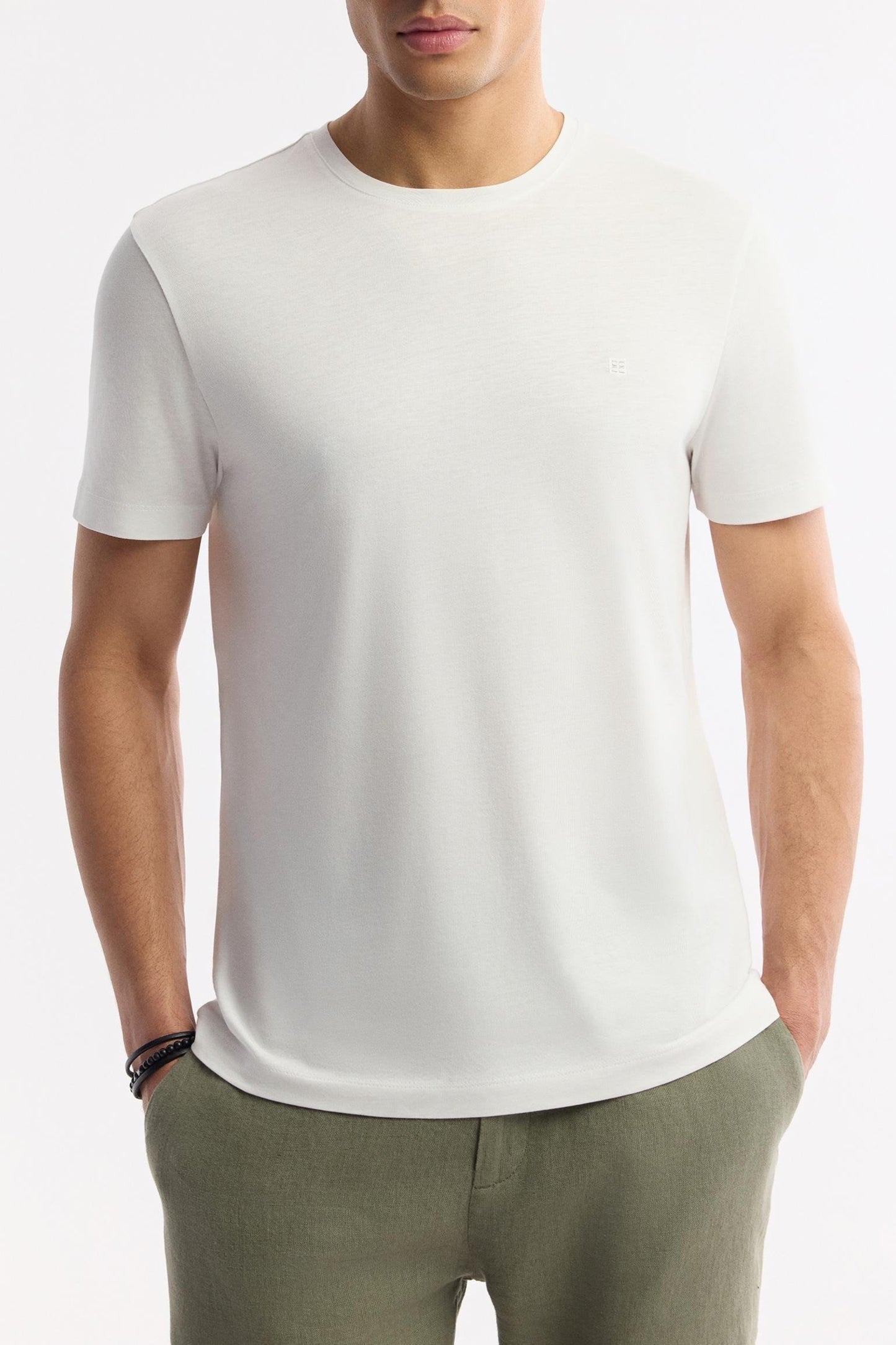 White Modal-Cotton Soft Touch T-Shirt