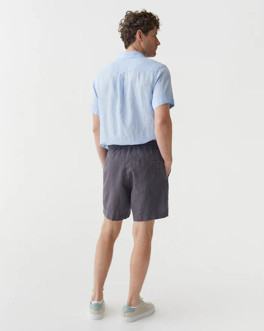 Anthracite Linen Shorts – Relaxed Fit with Drawstring