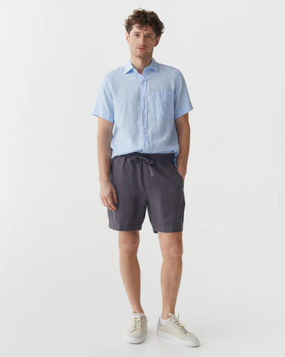 Anthracite Linen Shorts – Relaxed Fit with Drawstring