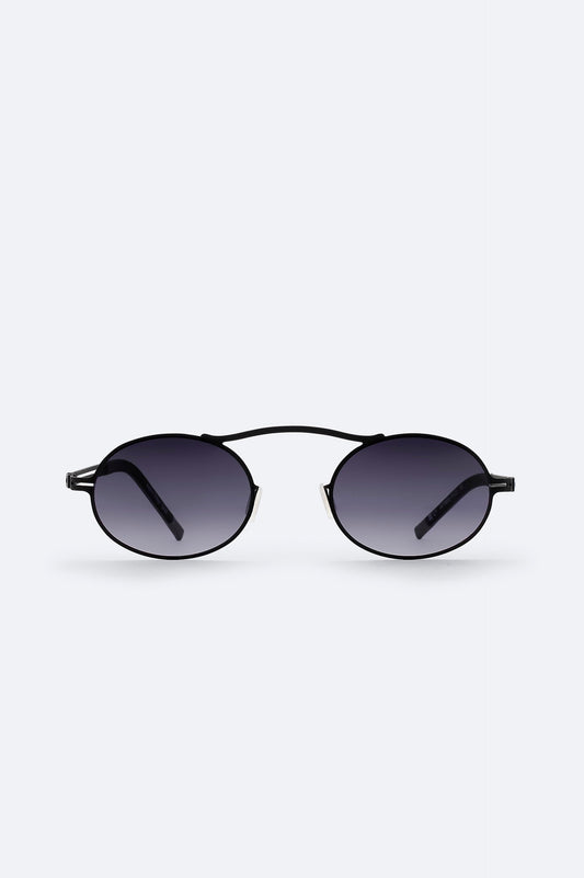 Black Handmade Round Sunglasses – UV400 Gradient Lenses