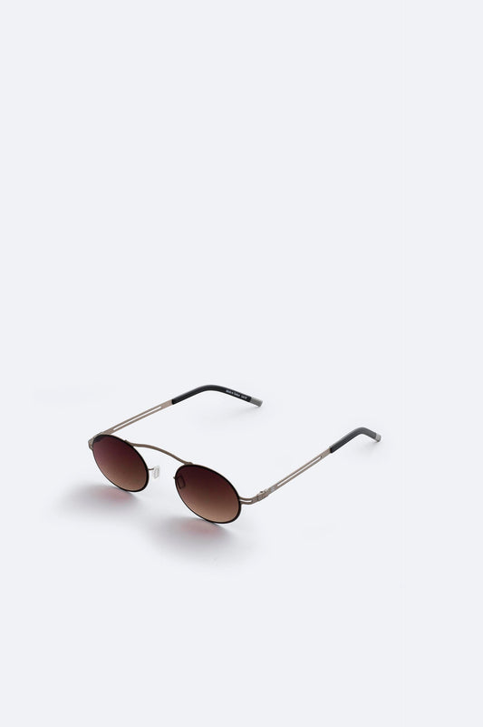 Brown Handmade Round Sunglasses – UV400 Gradient Lenses