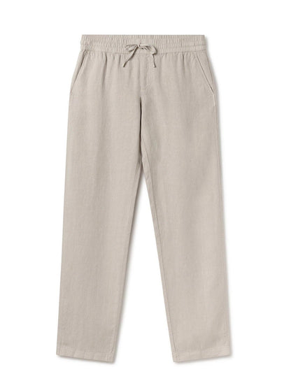 Natural Linen Pants for Women – Lightweight Breathable Trousers with Elastic Waist and Pockets 0
