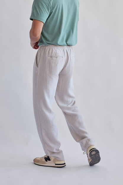 Natural Linen Pants for Women – Lightweight Breathable Trousers with Elastic Waist and Pockets 5