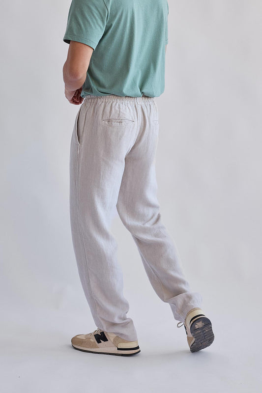 Natural Linen Pants for Women – Lightweight Breathable Trousers with Elastic Waist and Pockets 5