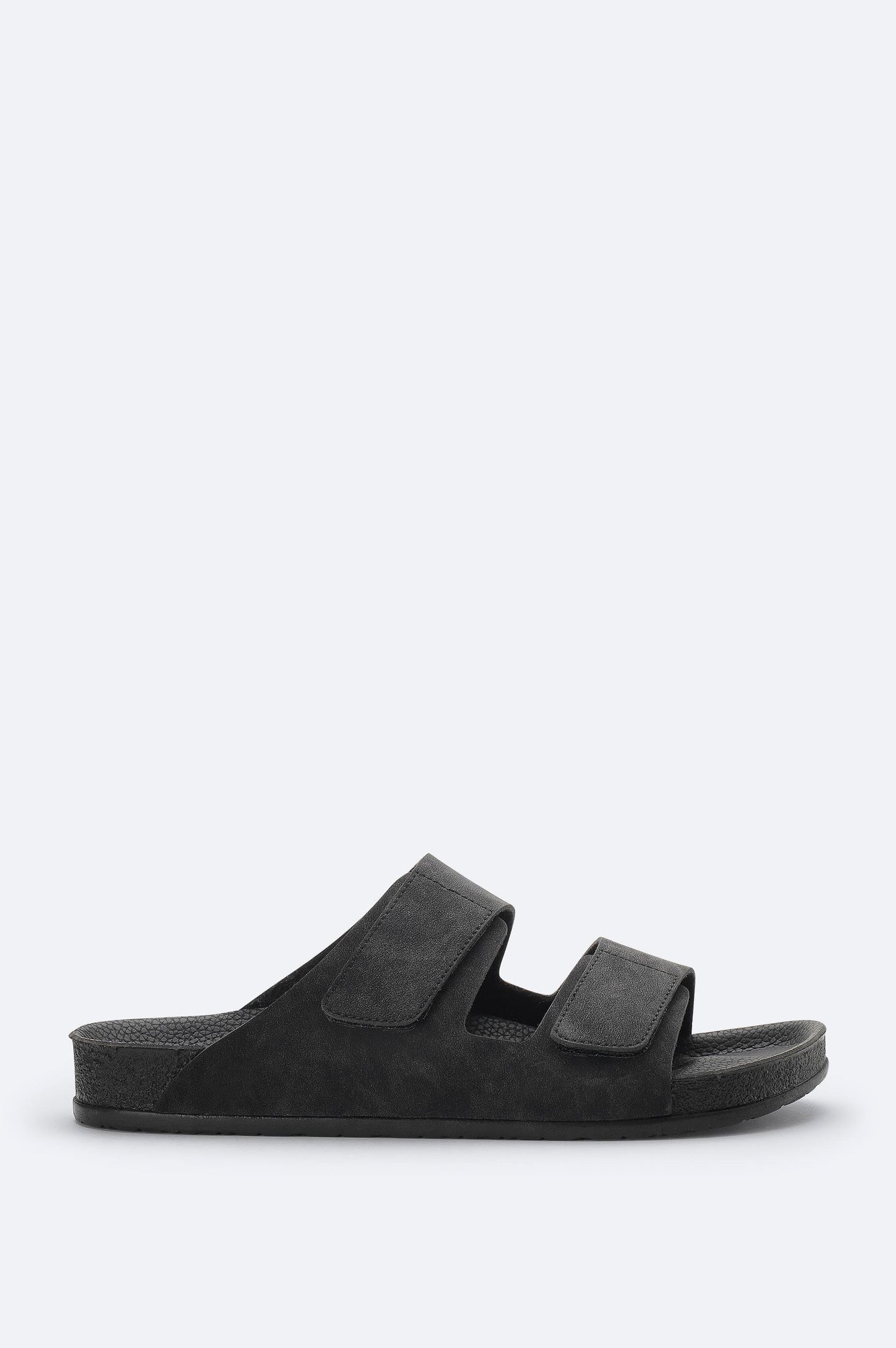 Black Double-Strap Sandals – Vegan Leather