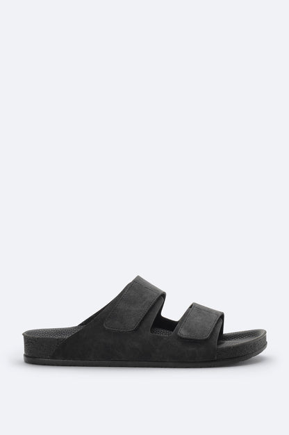 Black Double-Strap Sandals – Vegan Leather