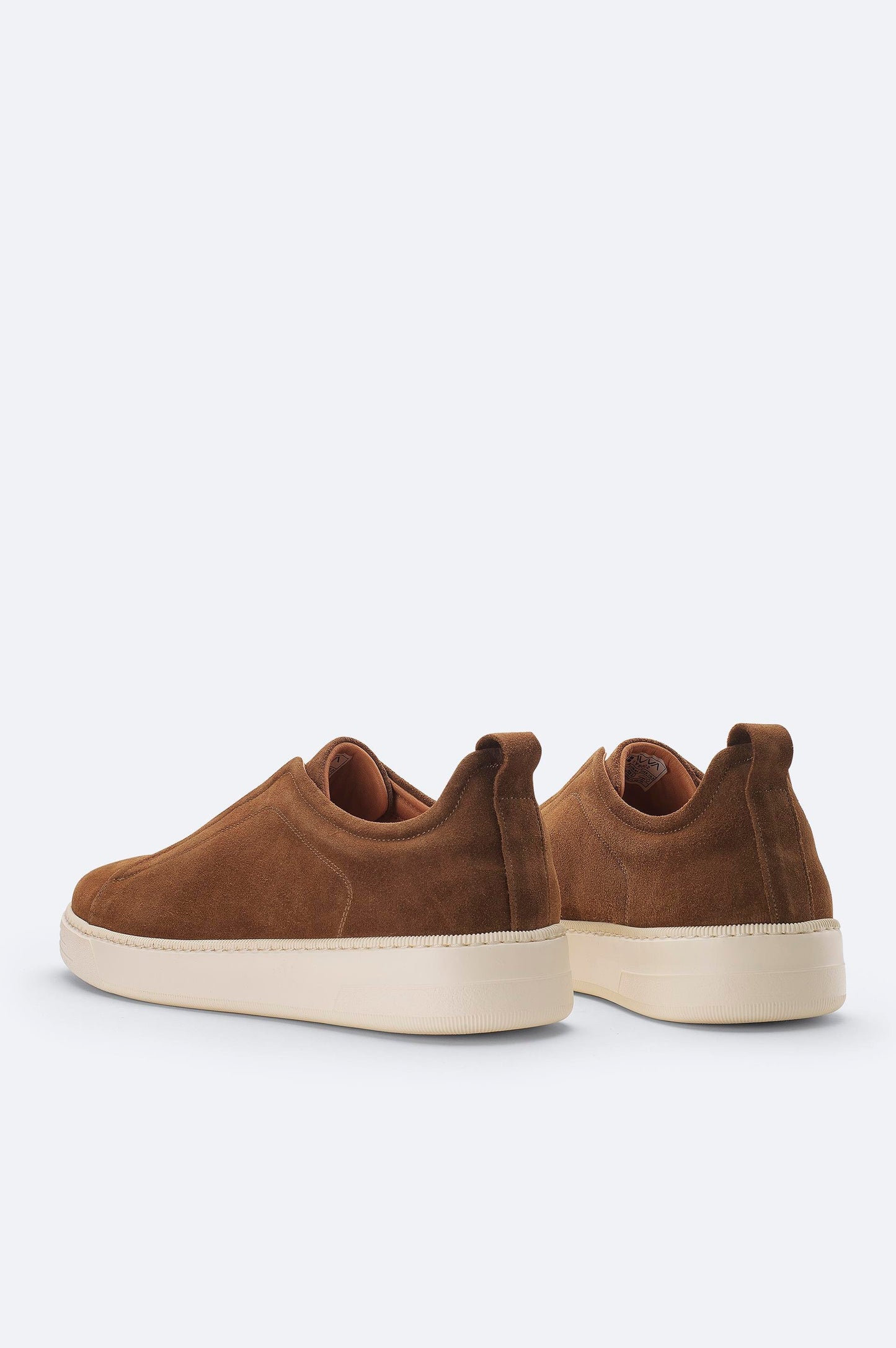 Brown Suede Elastic-Band Casual Shoes
