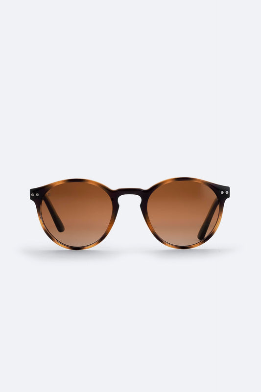 Clear Brown Polarized Sunglasses – Round Frame