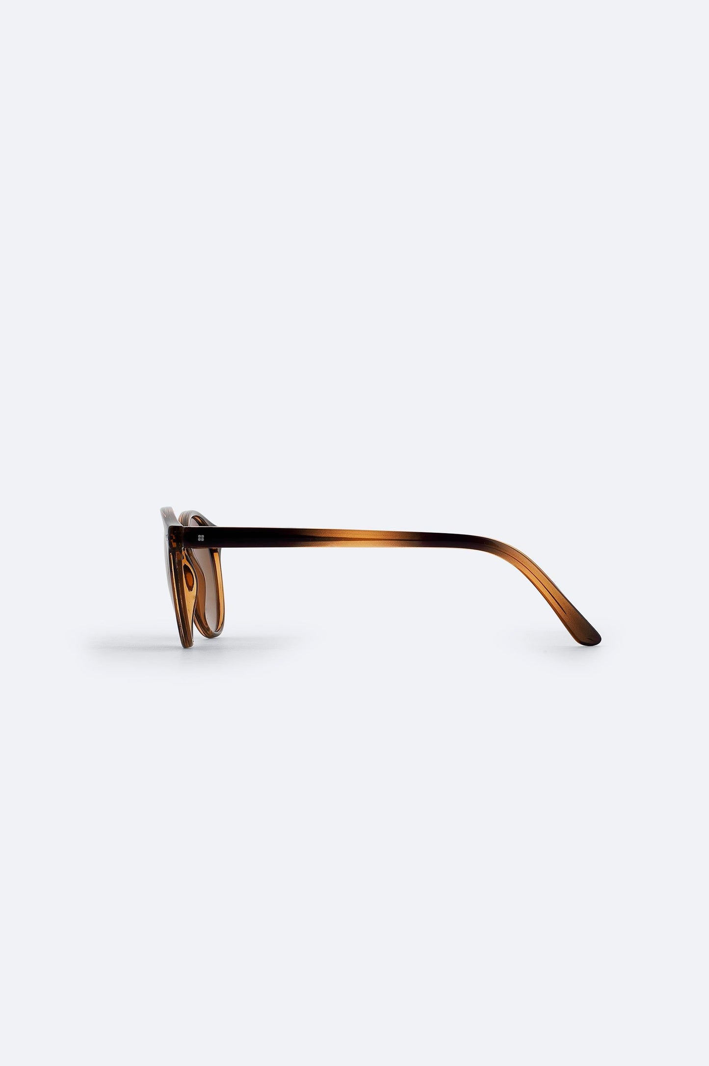 Clear Brown Polarized Sunglasses – Round Frame