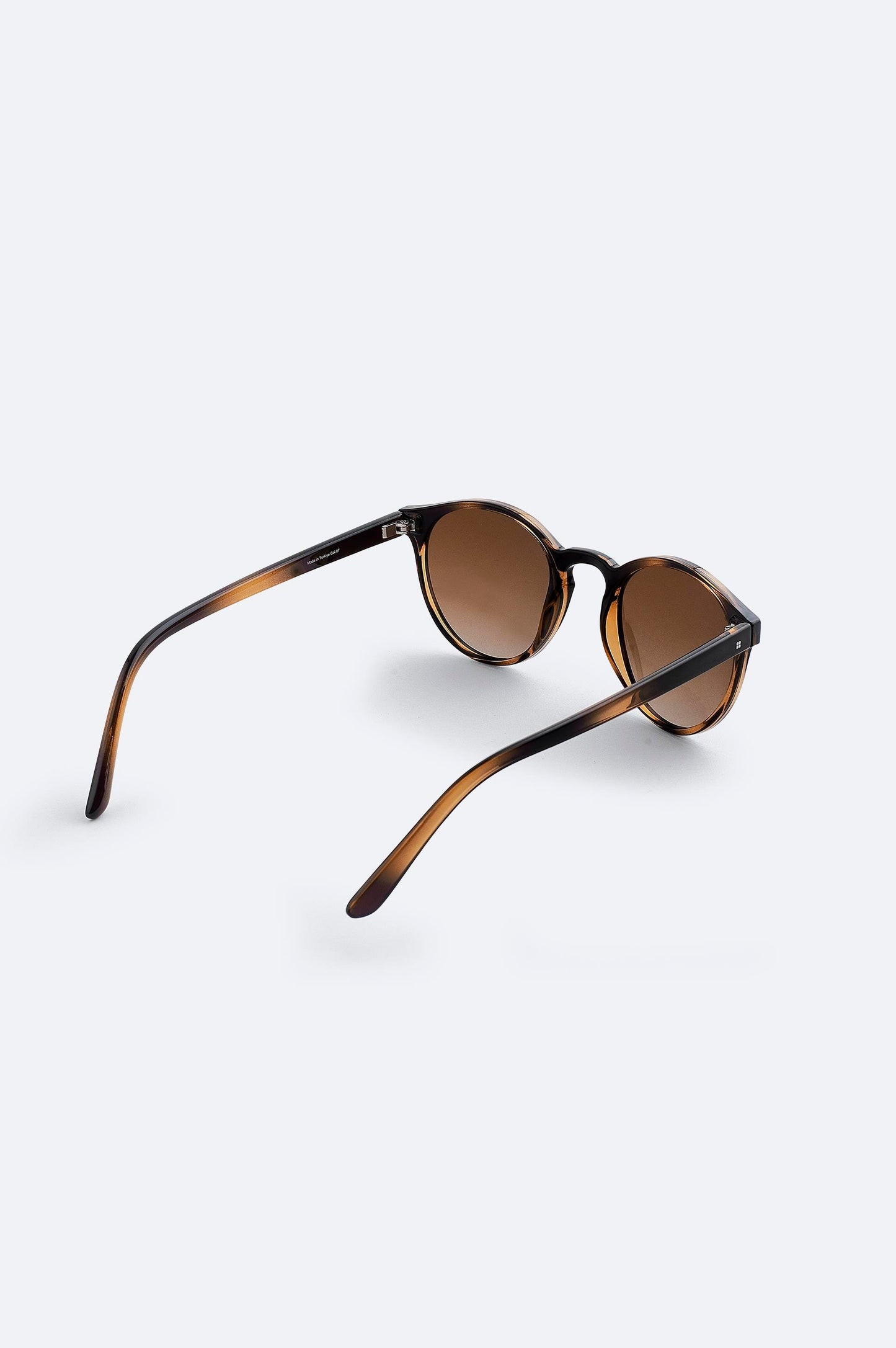 Clear Brown Polarized Sunglasses – Round Frame