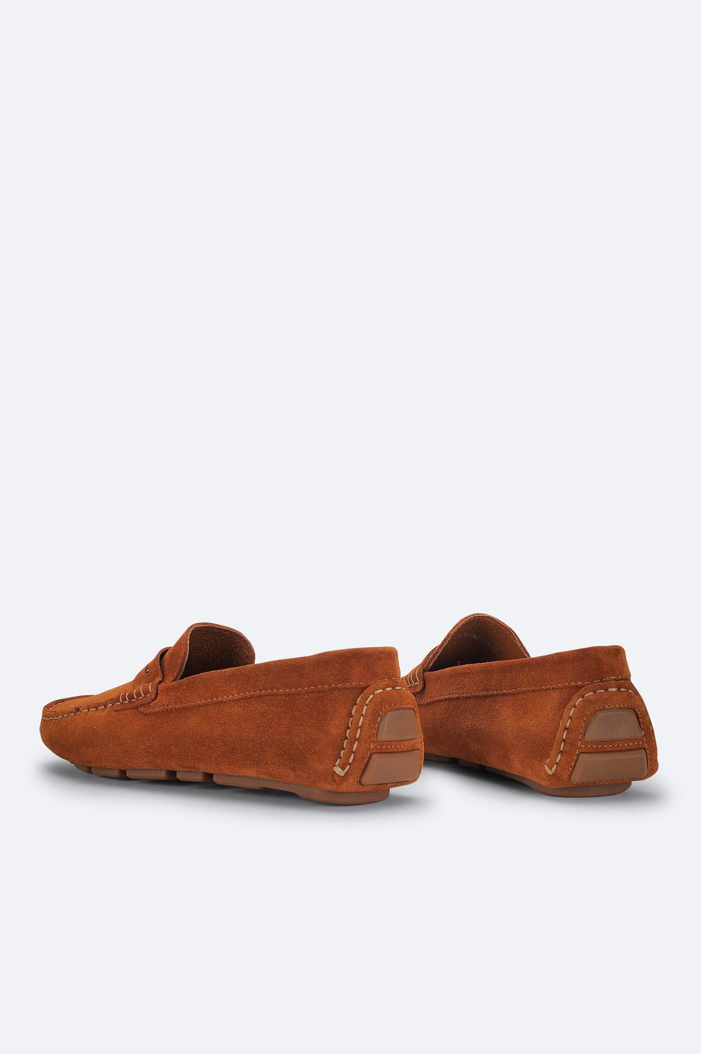 Brown Suede Penny Driver Loafers