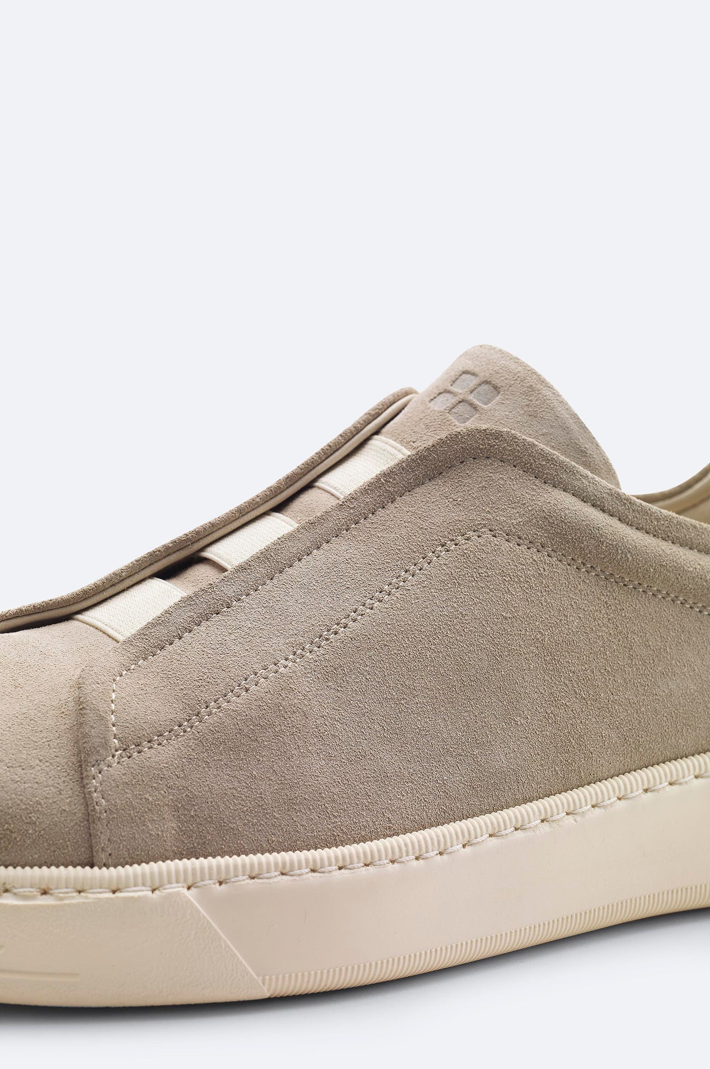 Gray Suede Elastic-Band Casual Shoes