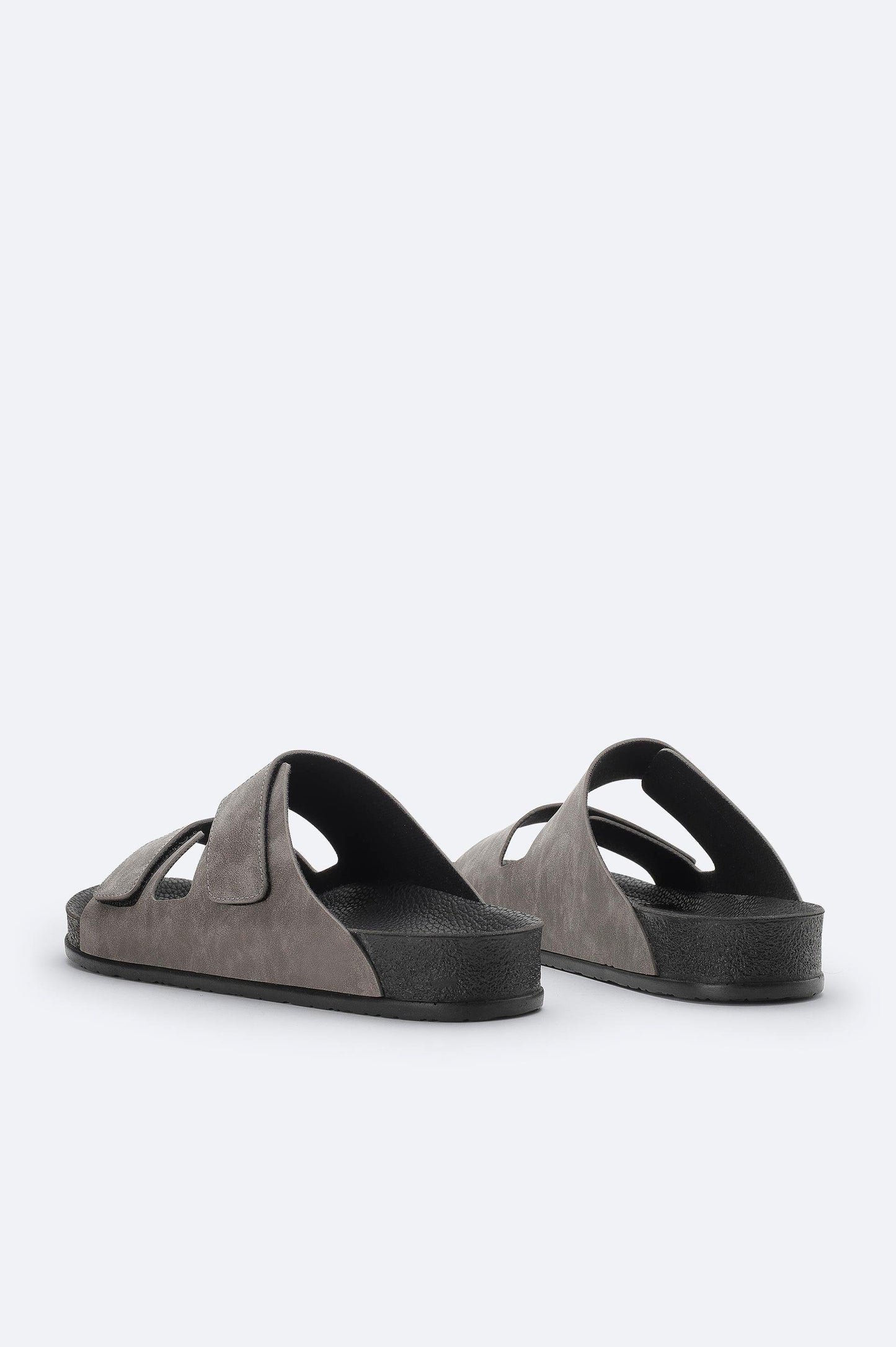 Gray Double-Strap Sandals – Vegan Leather