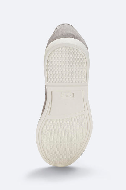 Rubber sole of Swiftyle men’s suede loafers in gray