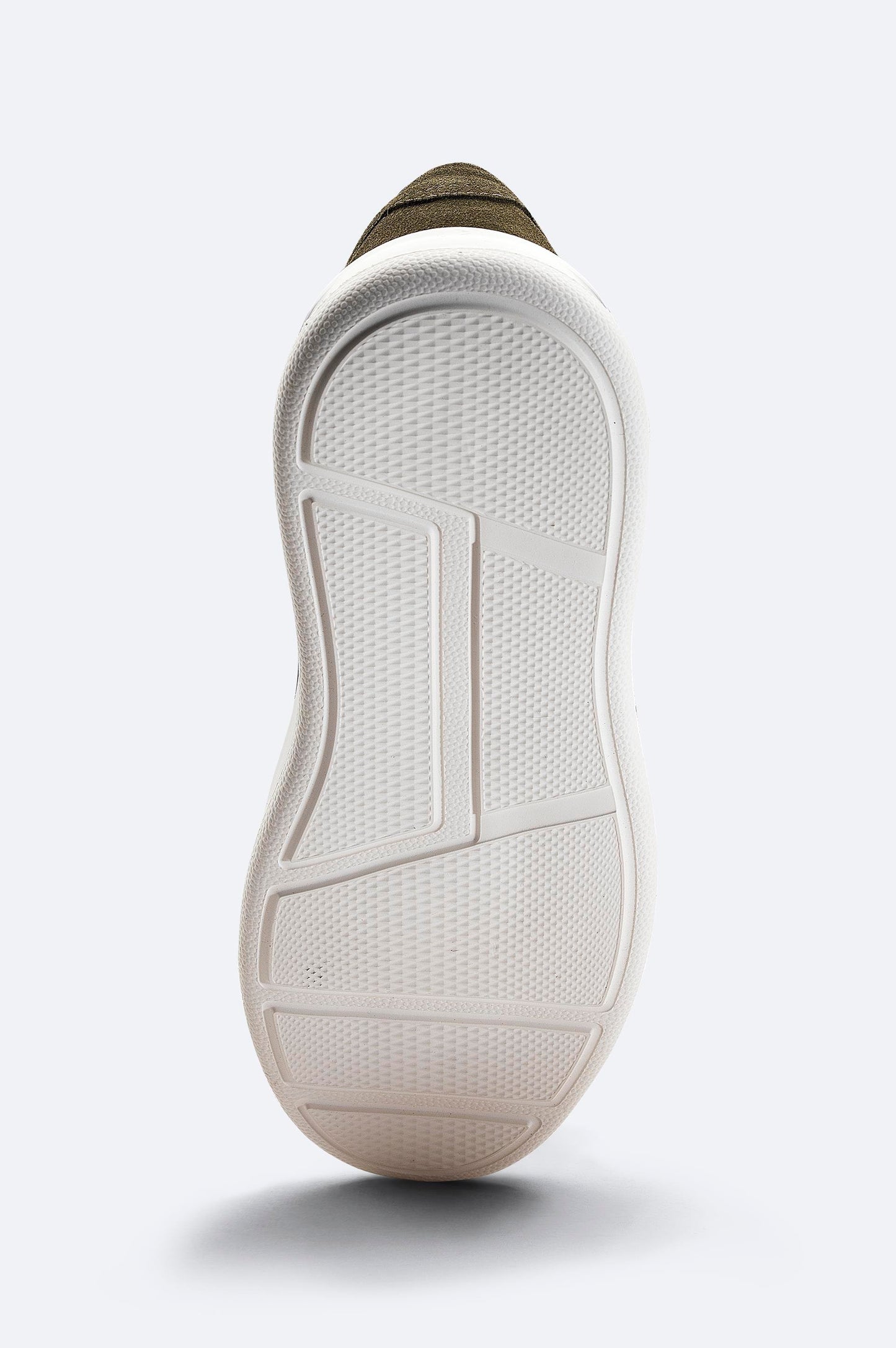 Olive Suede Leather Lace-Up Sneakers - Flexible Sole