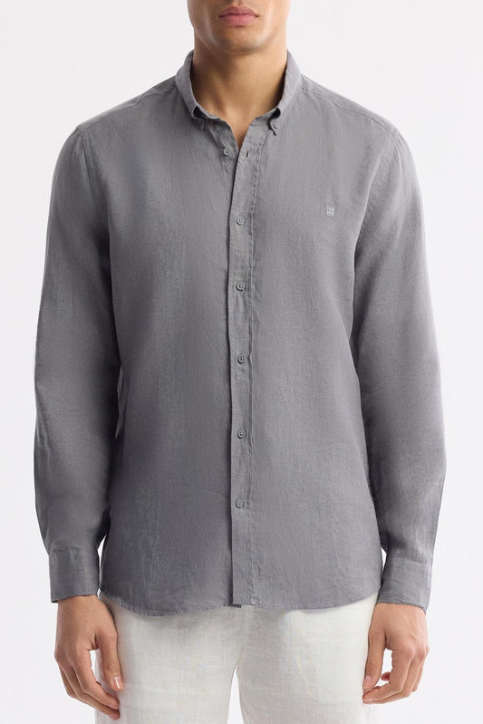 Anthracite Linen Summer Shirt – 100% Egyptian Linen