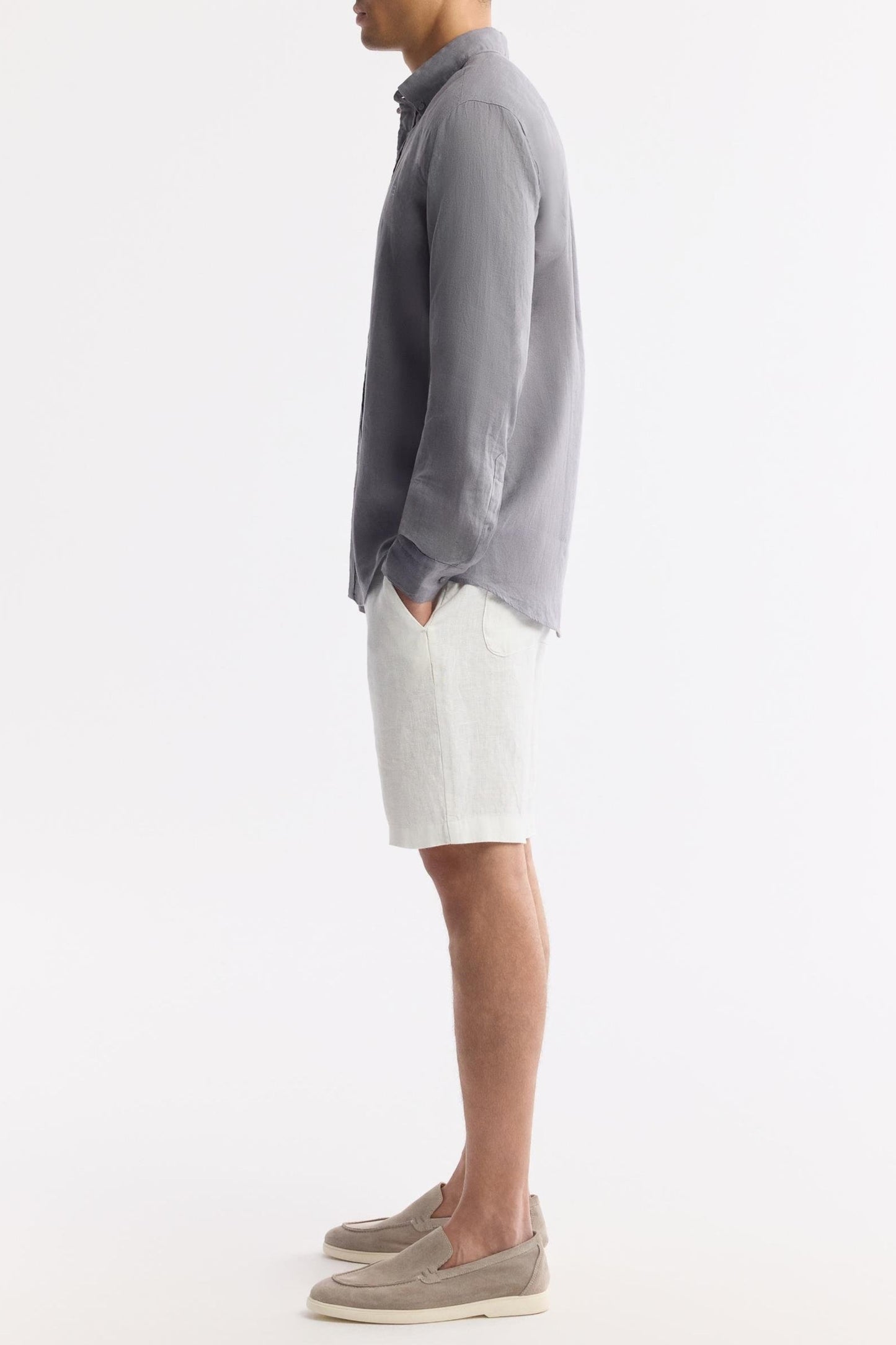 Anthracite Linen Summer Shirt – 100% Egyptian Linen