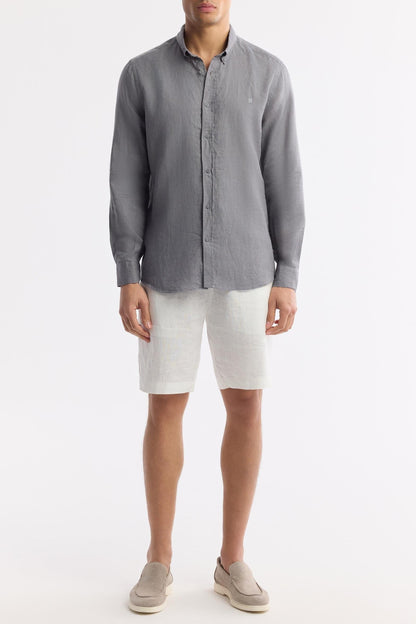 Anthracite Linen Summer Shirt – 100% Egyptian Linen
