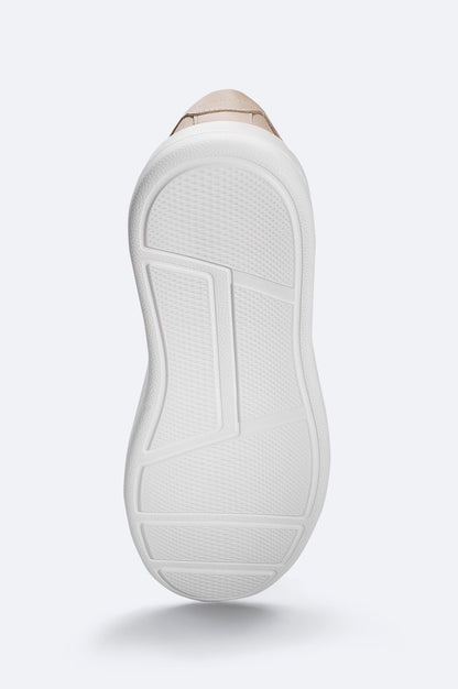 Beige Leather Casual Sneakers