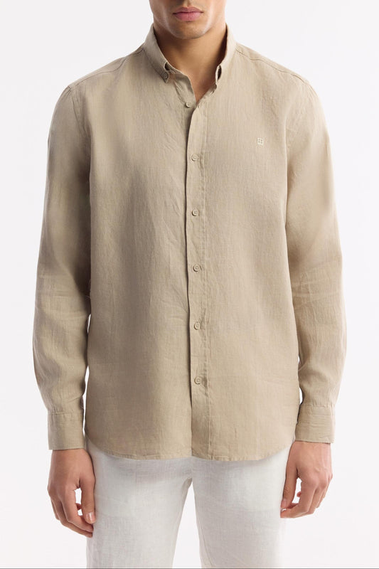 Beige Linen Summer Shirt – 100% Egyptian Linen